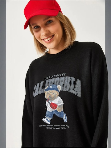 Bianco Lucci Oversized trui in Zwart