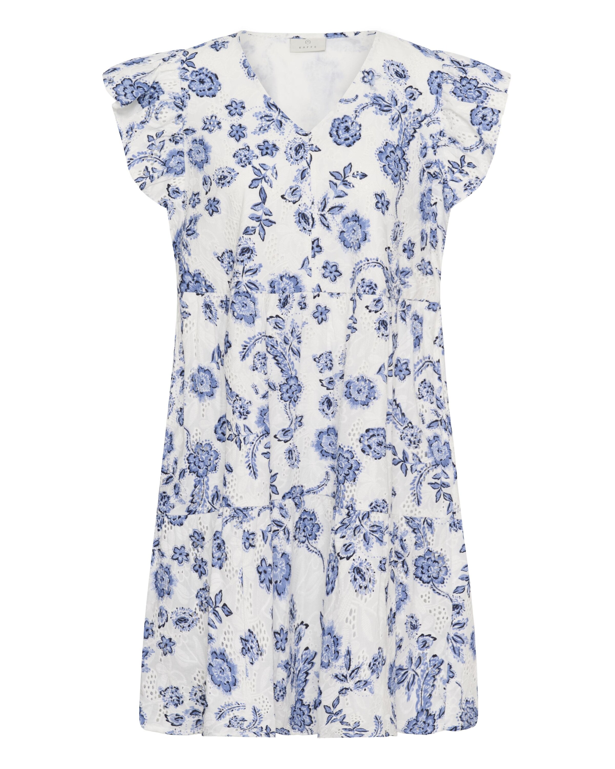 Kaffe Jurk 'Luisa' in de kleur Blauw / Wit, Productweergave