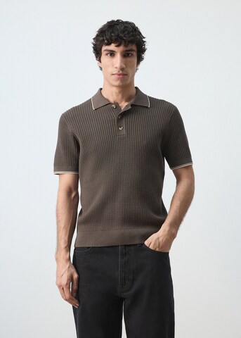 MANGO MAN Shirt in Brown: front
