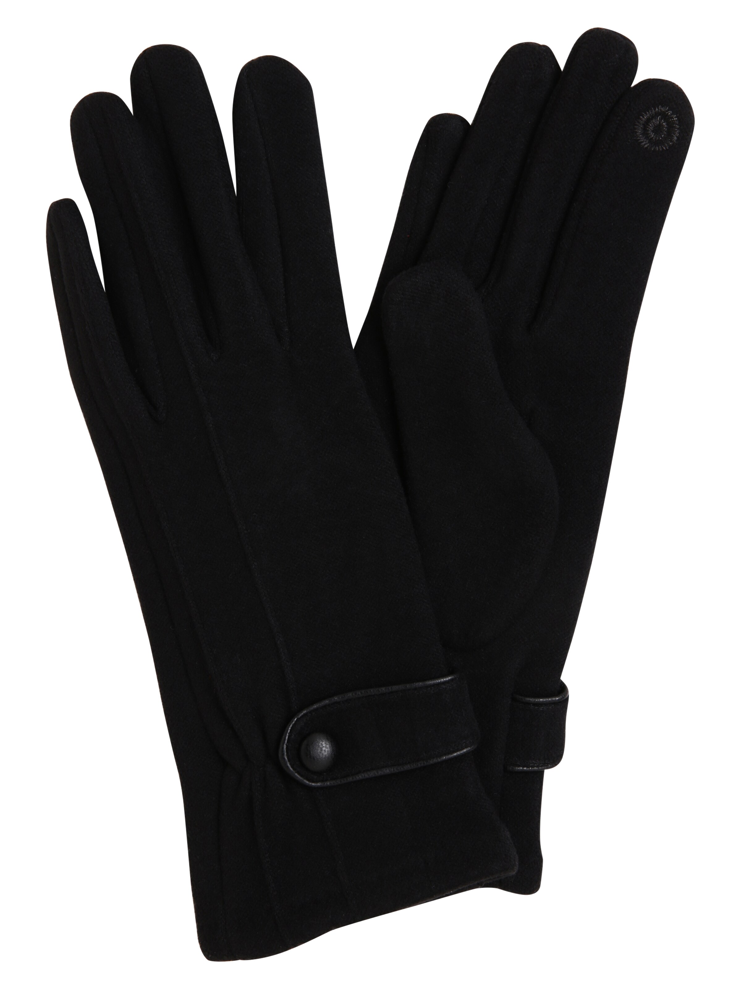 eem Full Finger Gloves in Black: front