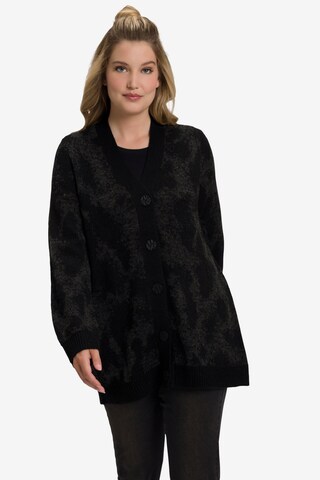 Ulla Popken Knit Cardigan in Black: front