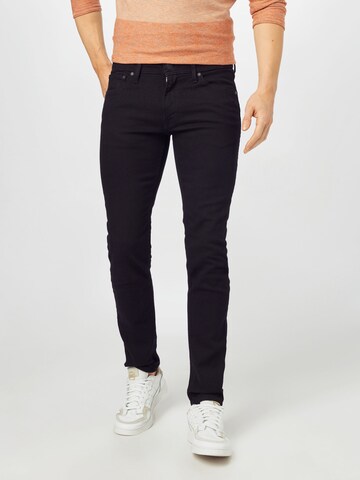 Skinny Jeans 'Liam' de la JACK & JONES pe negru: față