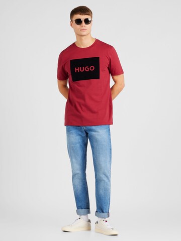 HUGO T-Shirt 'Dulive_V' in Rot