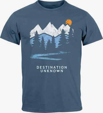 Neverless Shirt 'Destination unknown' in Blue: front