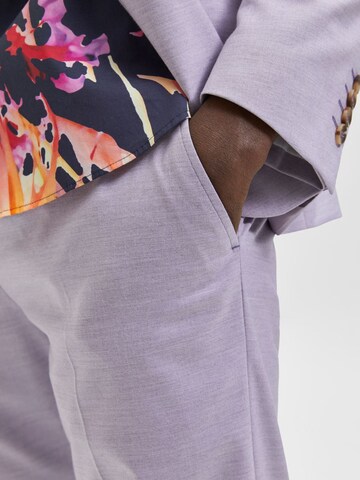 SELECTED Slim fit Pleated Pants in Purple