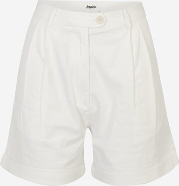 Brava Fabrics Normální Kalhoty se sklady v pase – bílá: přední strana