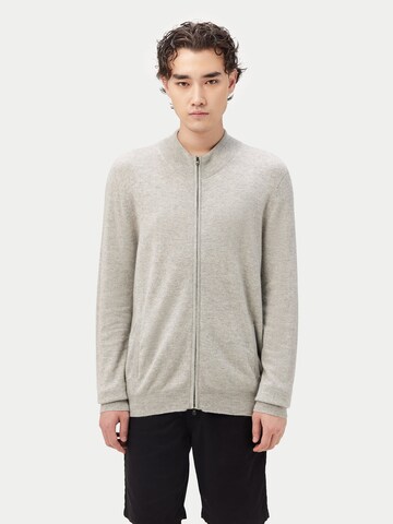 GOBI Cashmere Kardigan 'Men's Essential Full-Zip Cashmere Cardigan' – šedá: přední strana
