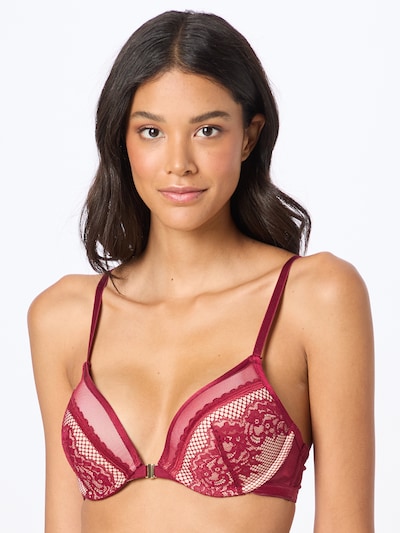 Hunkemöller BH 'Malika' in de kleur Donkerrood / Wit, Productweergave