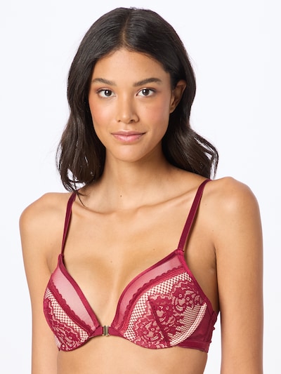 Hunkemöller Soutien-gorge 'Malika' en rouge foncé / blanc, Vue avec produit