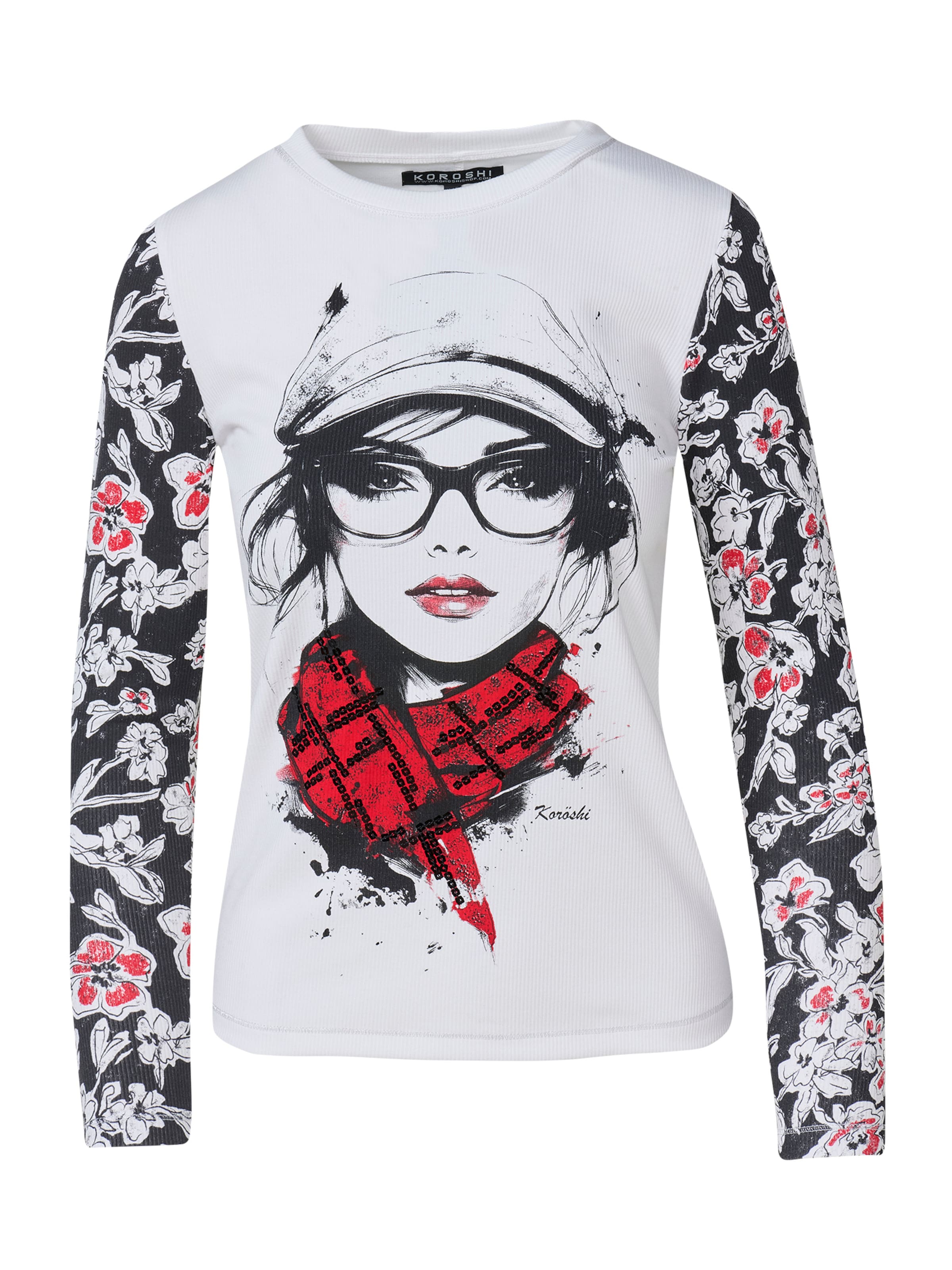 balts KOROSHI T-Krekls: no priekšpuses