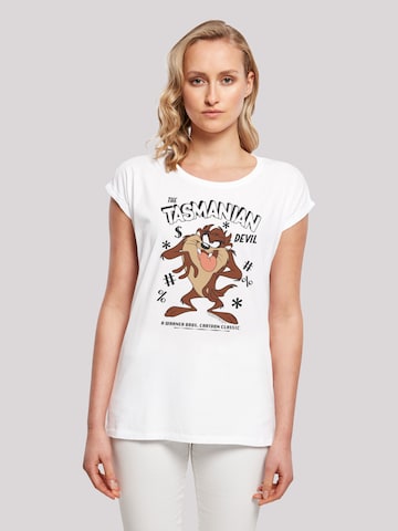 T-shirt 'Looney Tunes Taz Vintage Tasmanian Devil Cartoon' F4NT4STIC en blanc : devant
