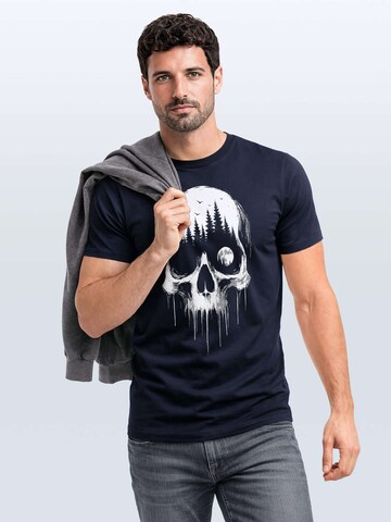 Neverless Shirt 'Skull Hiking' in Blue