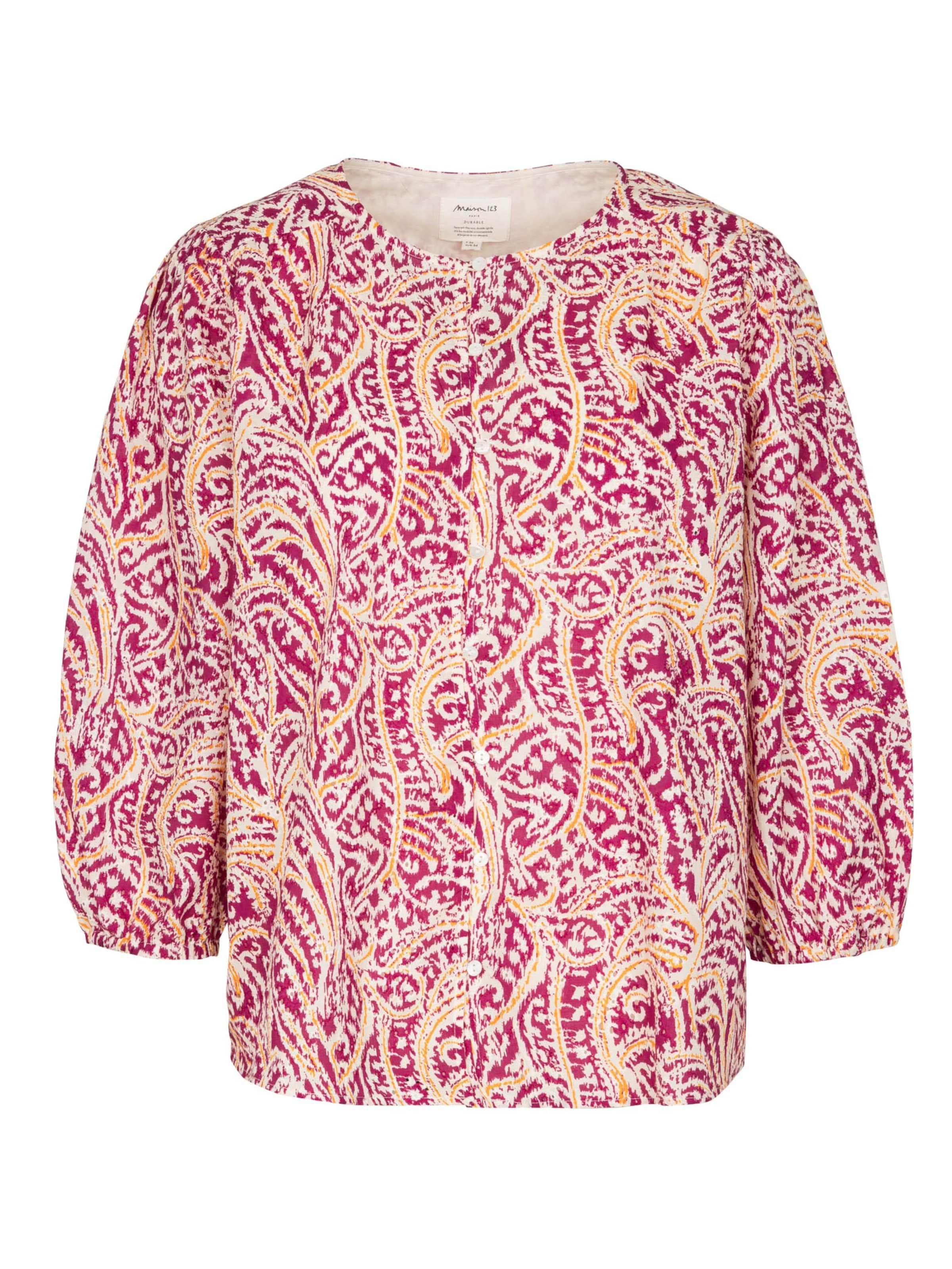 Maison 123 Blouse 'SARAH BL BRODERIE IMPRIMEE' in Red: front