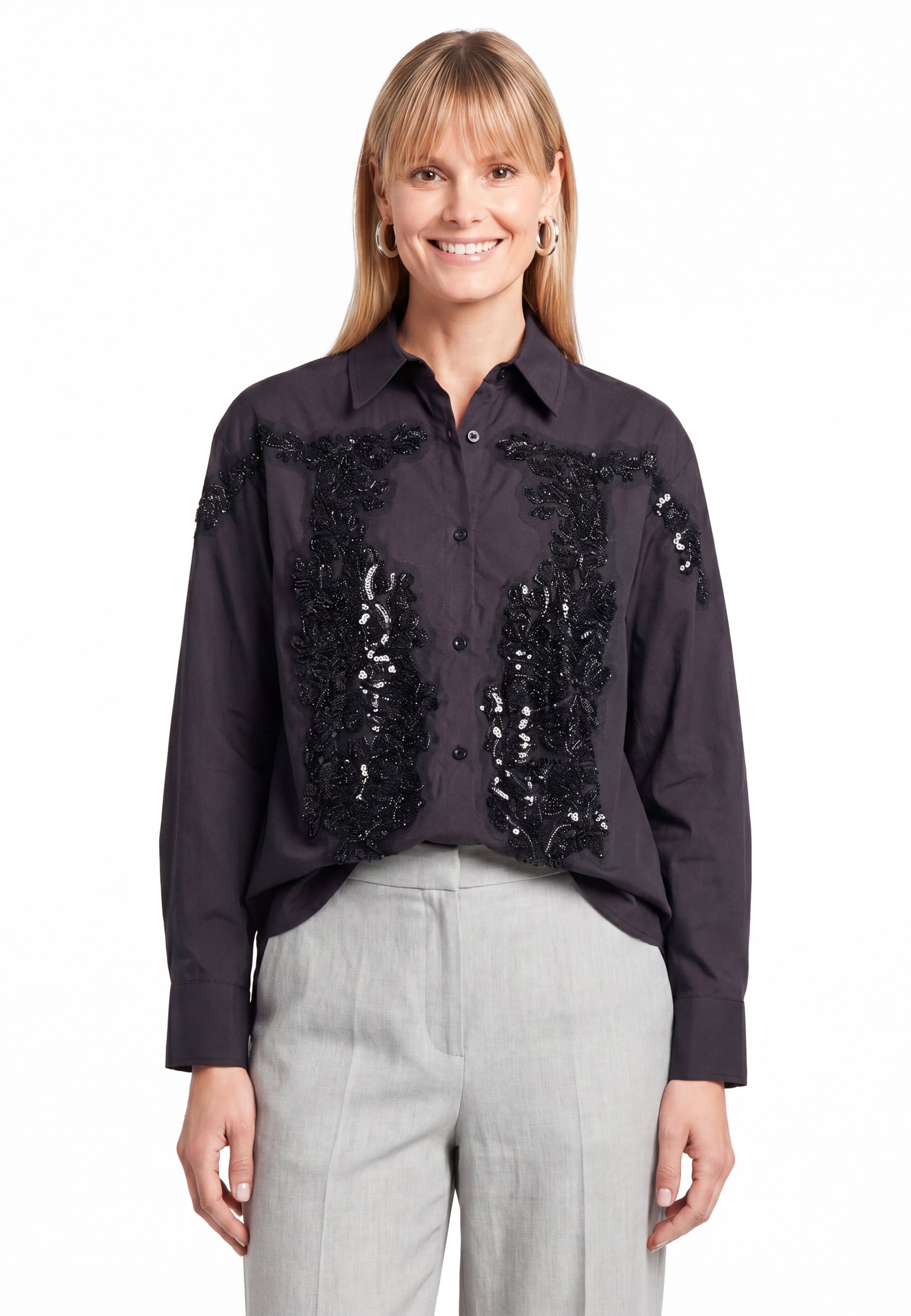 usha WHITE LABEL - Blusa em preto: frente