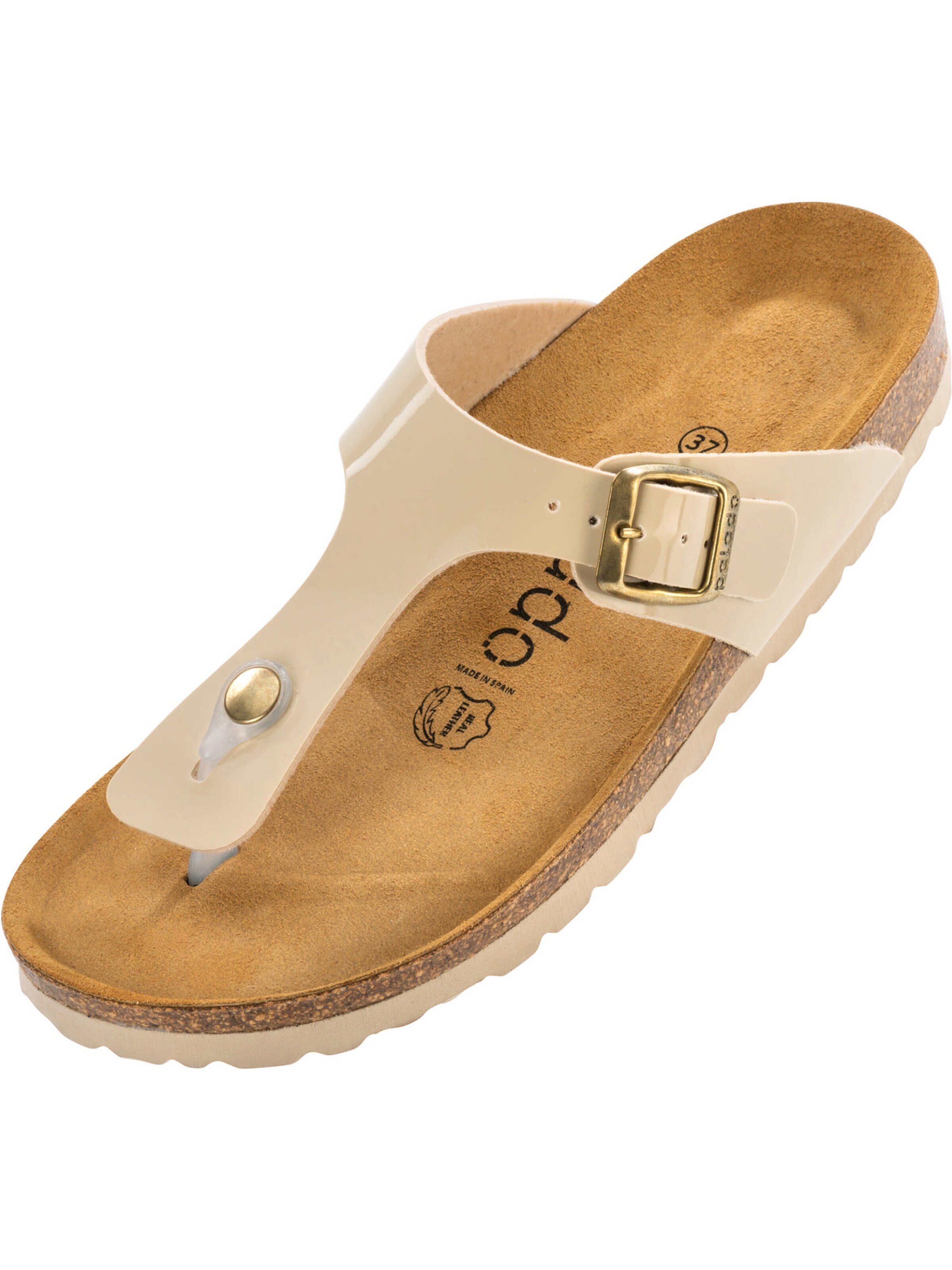 Palado - Sandalias de dedo 'Kos Lack' en beige: frente