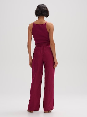 OPUS Wide leg Pleat-Front Pants 'Marou' in Pink