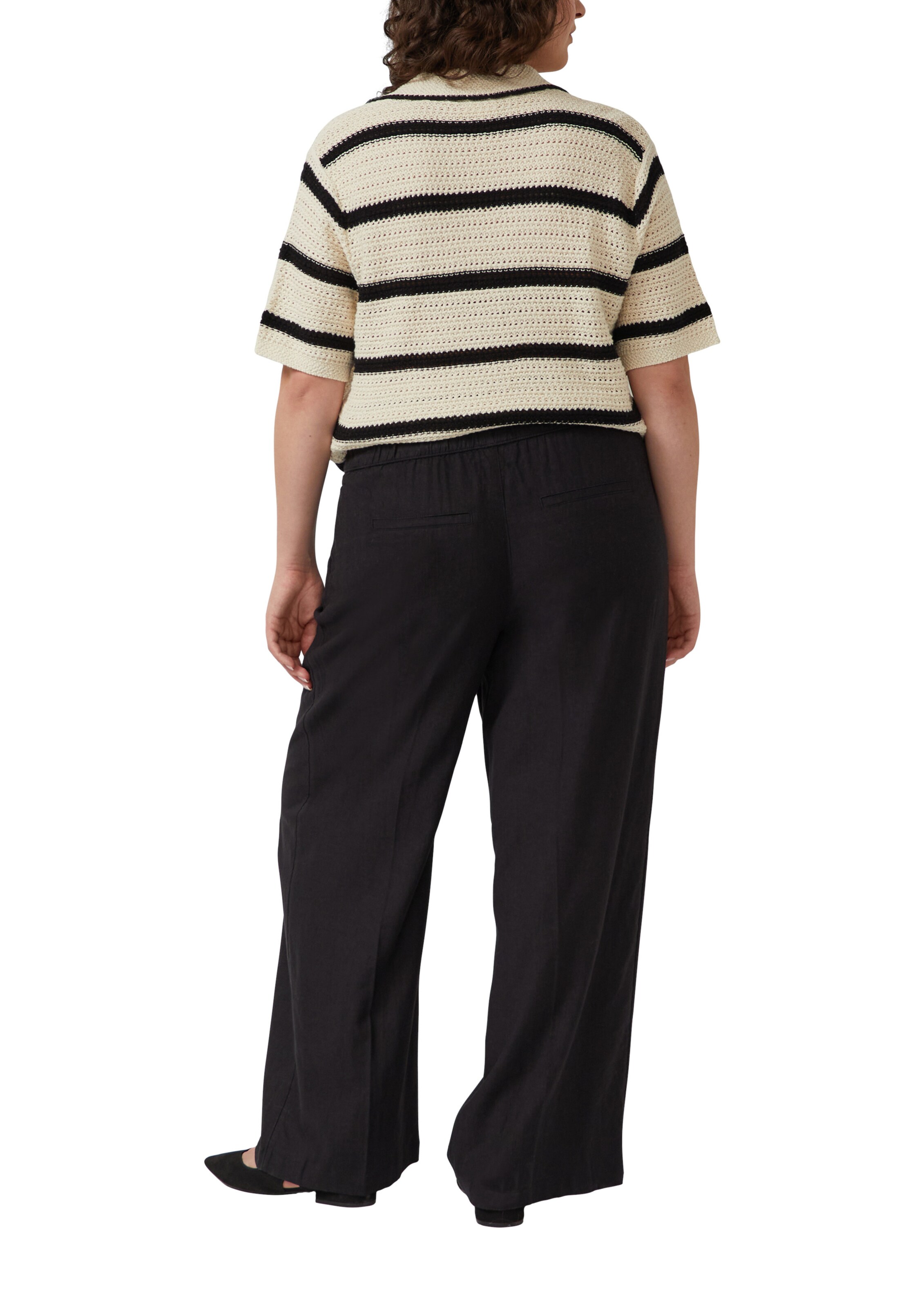 s.Oliver Wide Leg Hose in Schwarz