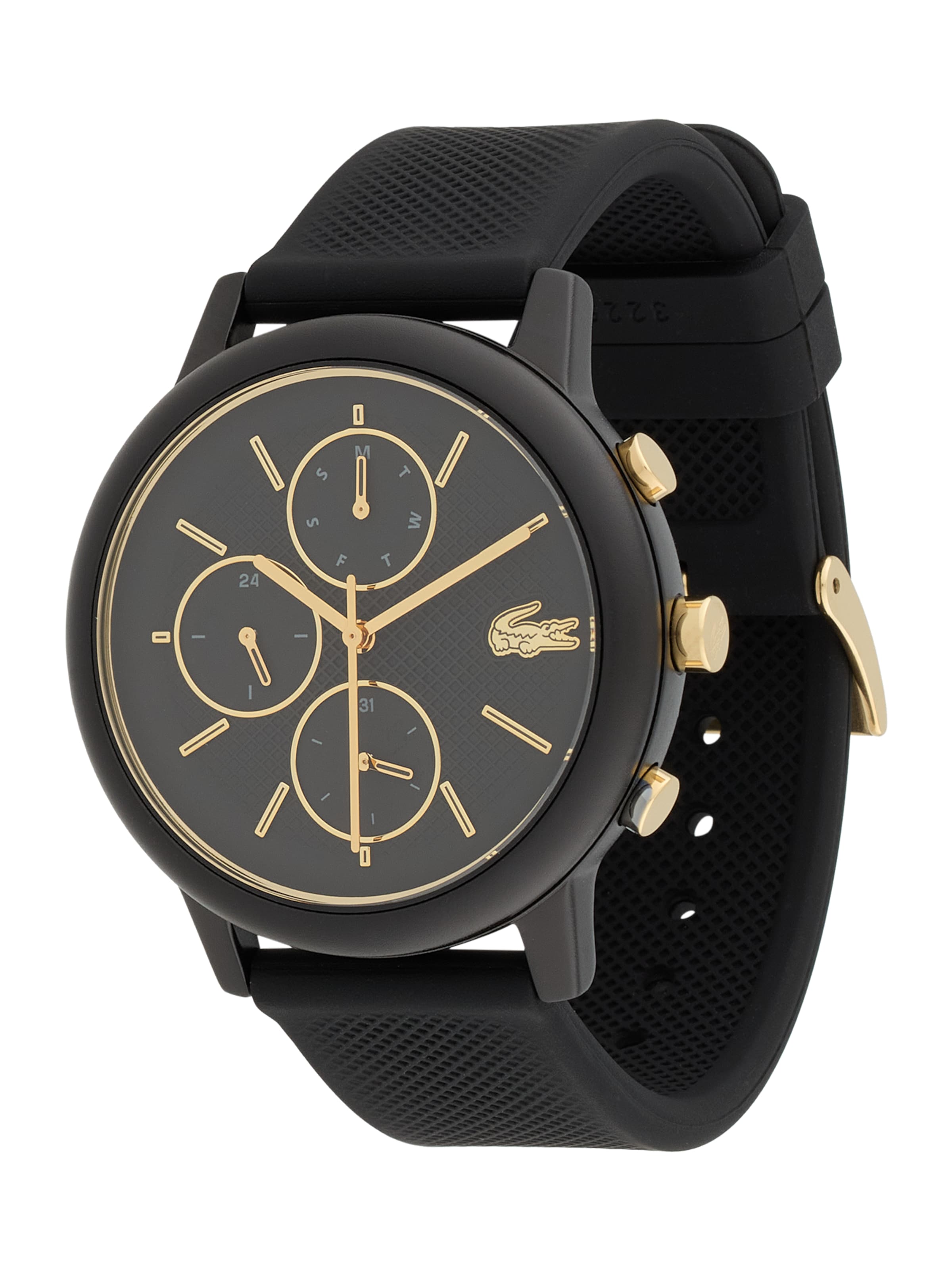 LACOSTE Analog klocka '12.12' i svart: framsida