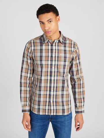 WRANGLER Regular fit Overhemd in Bruin: voorkant