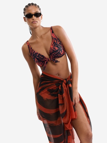 TRIUMPH Balconette Bikinitop ' Red Label Summer Palm ' in Bruin