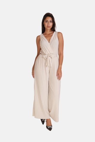 Elara Jumpsuit in Beige: voorkant