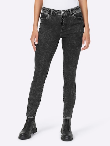 heine Slimfit Jeans i svart: framsida