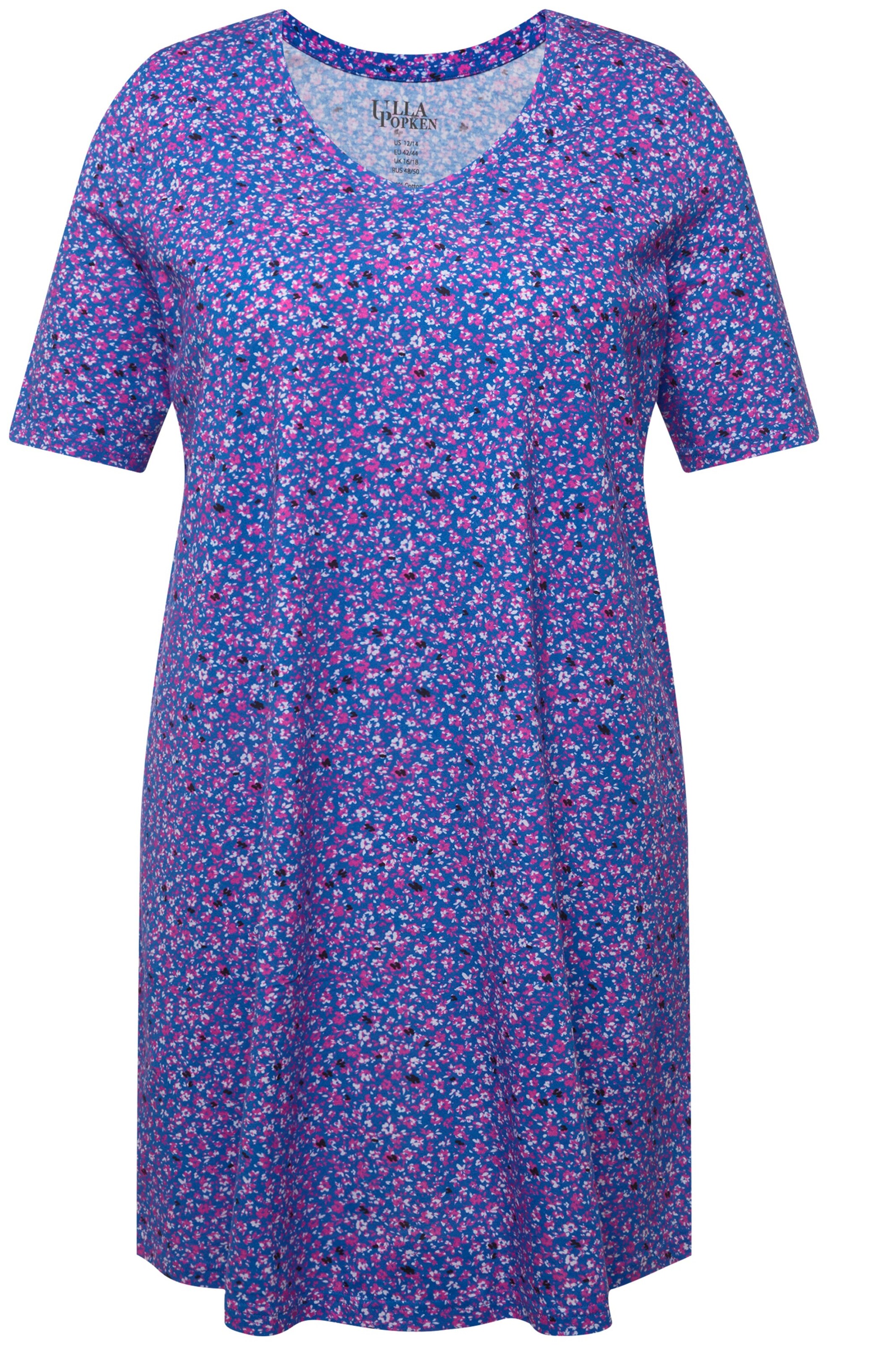 T-shirt Ulla Popken en bleu : devant