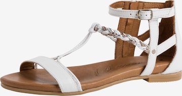 TAMARIS Sandal 'Kim' i vit: framsida