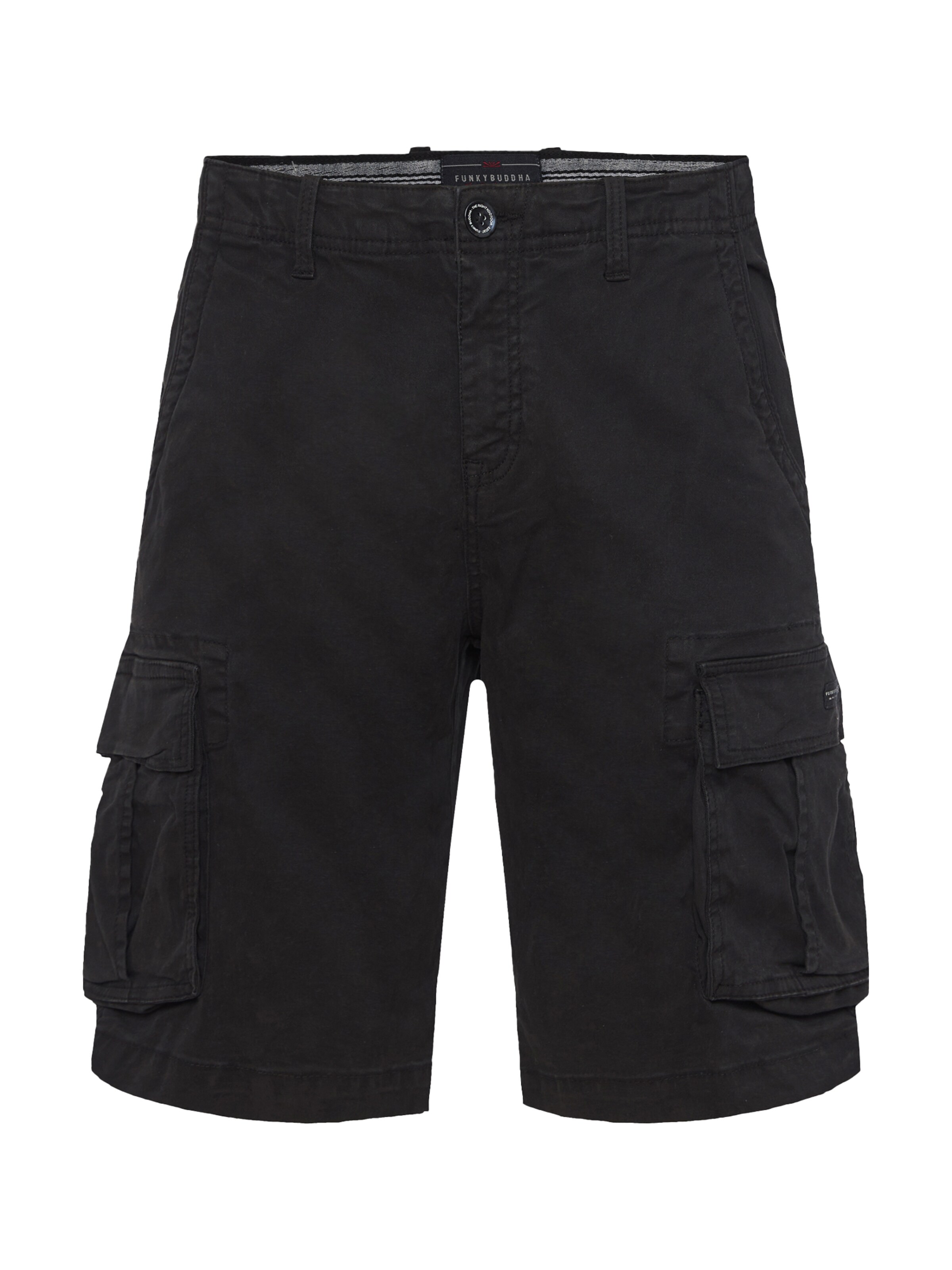 melns Funky Buddha Standarta Kargo bikses: no priekšpuses