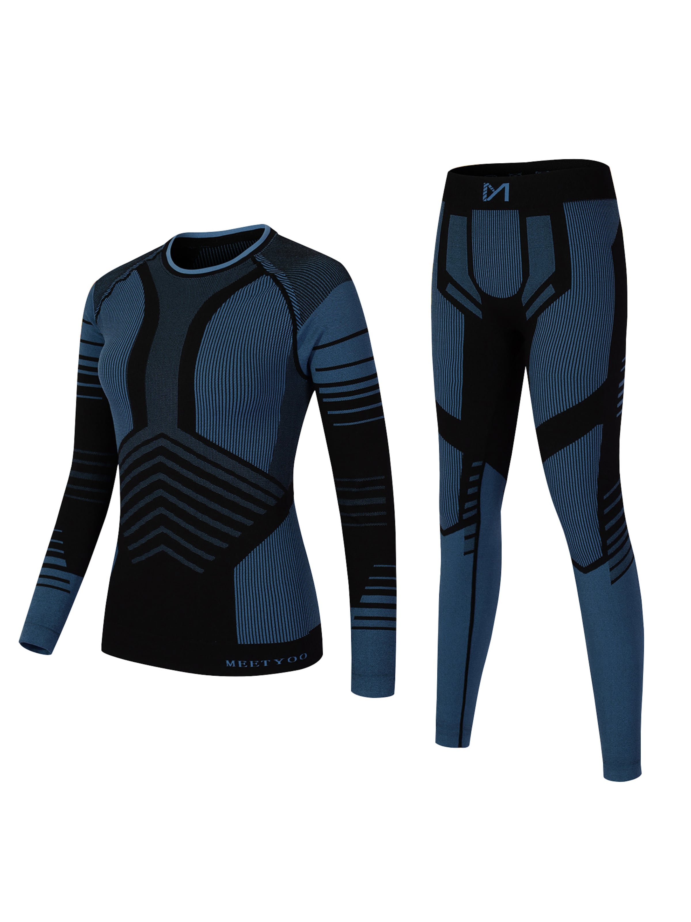MEETWEE Sportbody 'Ski Base Layer for Skiing and Running' in Groen: voorkant