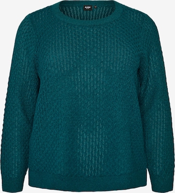 Zizzi Sweater 'FLaya' in Green: front