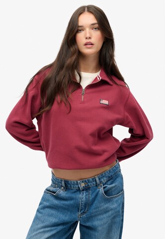Sweat-shirt Superdry en rouge : devant