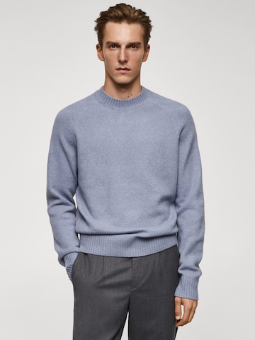 MANGO MAN Sweater 'Moss' in Blue: front