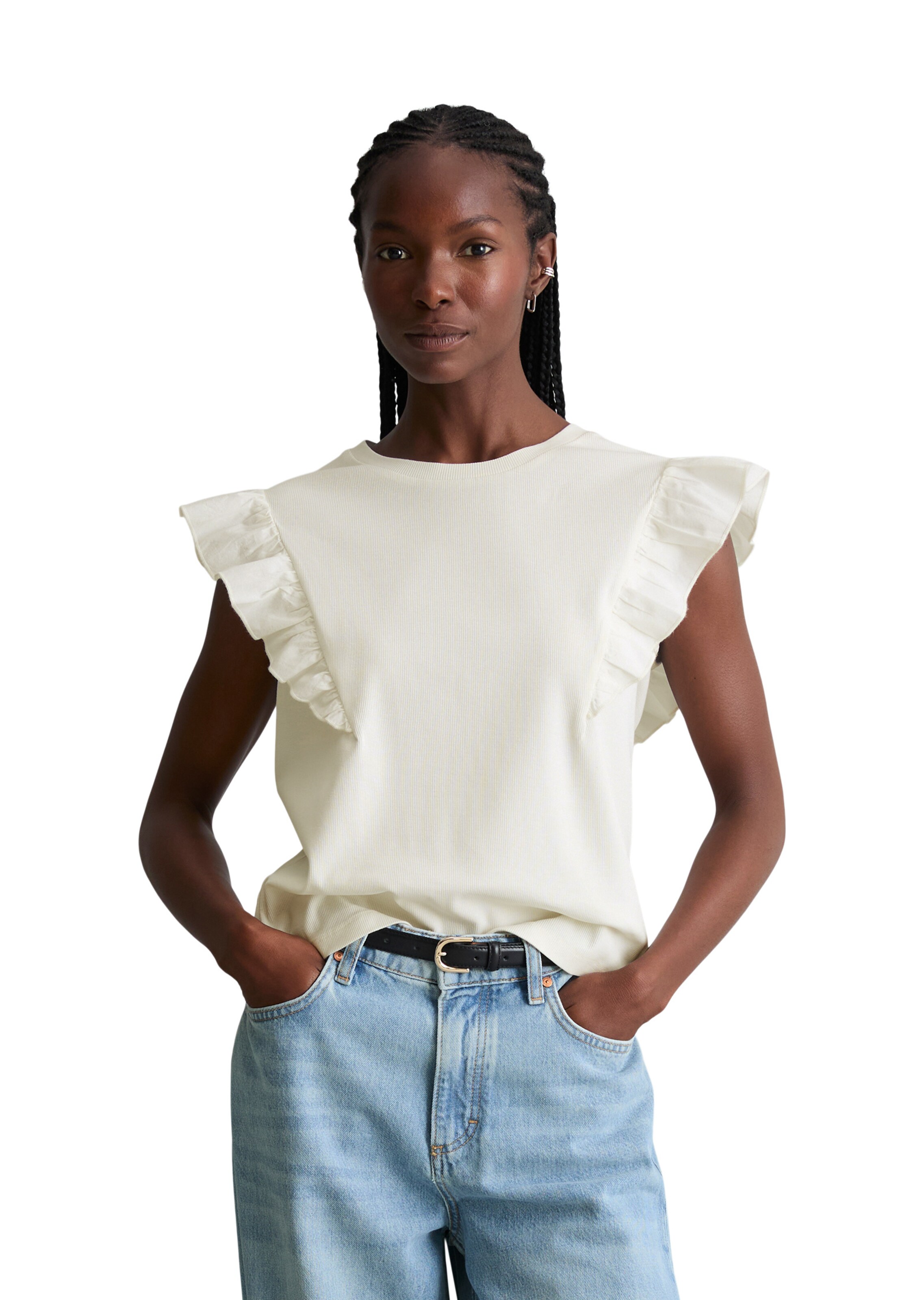 Marc O'Polo DENIM Top in Beige: Vorderseite
