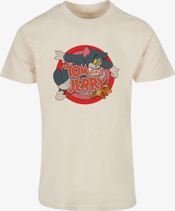ABSOLUTE CULT T-Shirt 'Tom and Jerry - Classic Catch' in Beige: predná strana