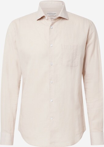 Bruun & Stengade - Camisa 'Ferrol' en beige: frente