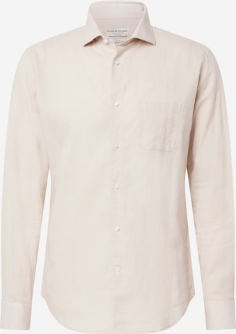 Bruun & Stengade Regular fit Button Up Shirt 'Ferrol' in Beige: front