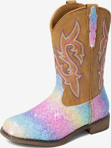 Bottes 'DREAM PAIRS Jungen Mädchen stiefel Wasserabweisend' Dream Pairs en multicouleur : devant