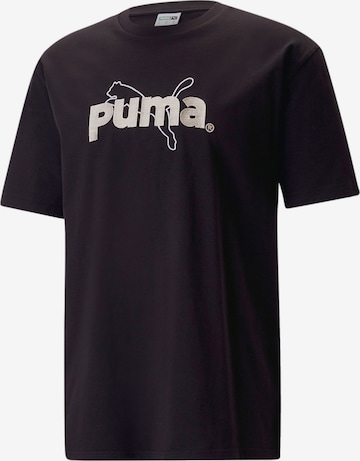 PUMA - Camiseta en negro: frente