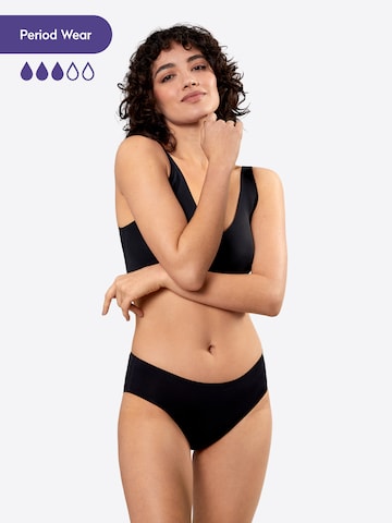 SNOCKS Seamless Periodenslip hohe Saugkraft ‘NOLA‘ in Schwarz: Vorderseite