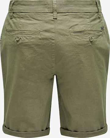 Only & Sons Normální Chino kalhoty 'Peter' – zelená