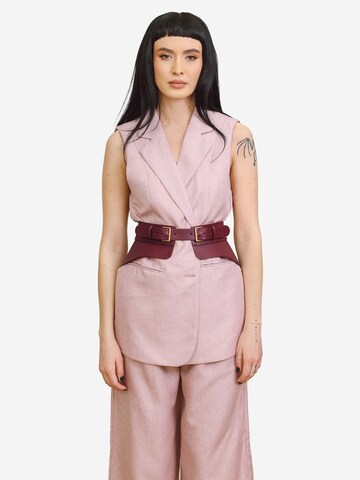 Haute Cuir - Cinturón 'Crescent Peplum Belt' en rojo