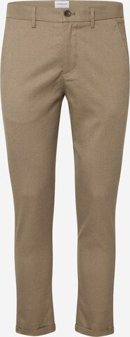 Coupe slim Pantalon chino Lindbergh en beige : devant