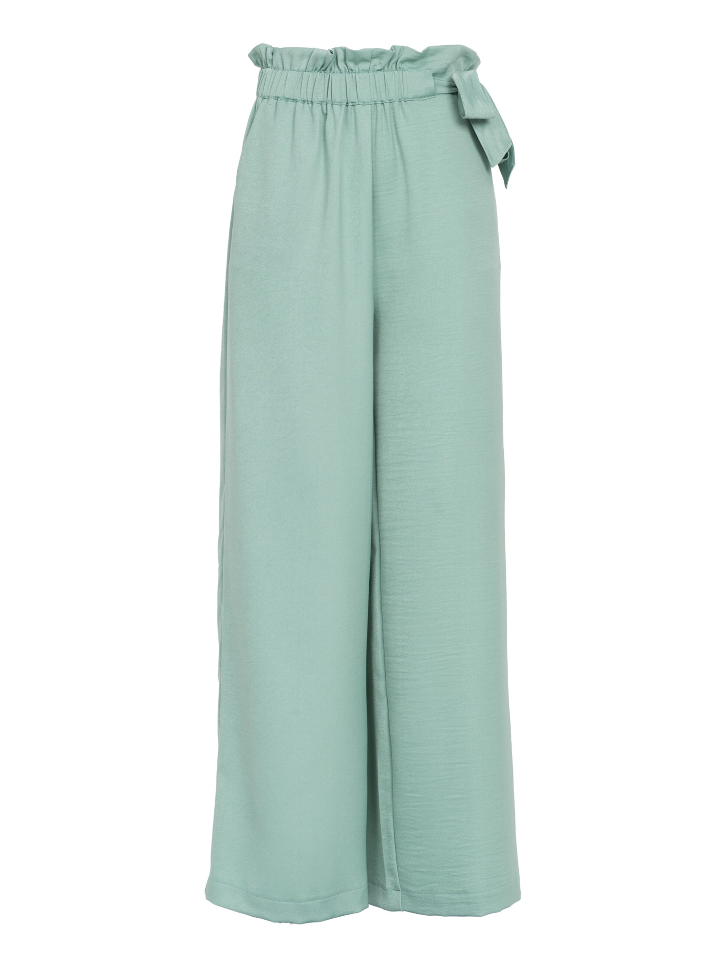 Influencer Широки крачоли Панталон 'Tie up' в синьо: отпред