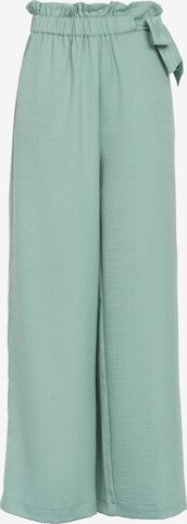 Influencer Wide leg Pants 'Tie up' in Blue: front