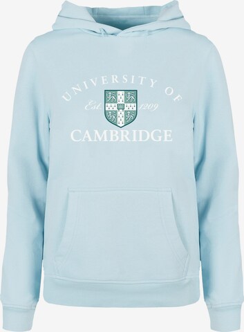 Sweat-shirt 'University Of Cambridge - Est 1209' Merchcode en bleu : devant