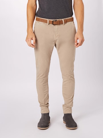 Hailys Men Slimfit Chinohousut 'Tom' värissä beige: edessä