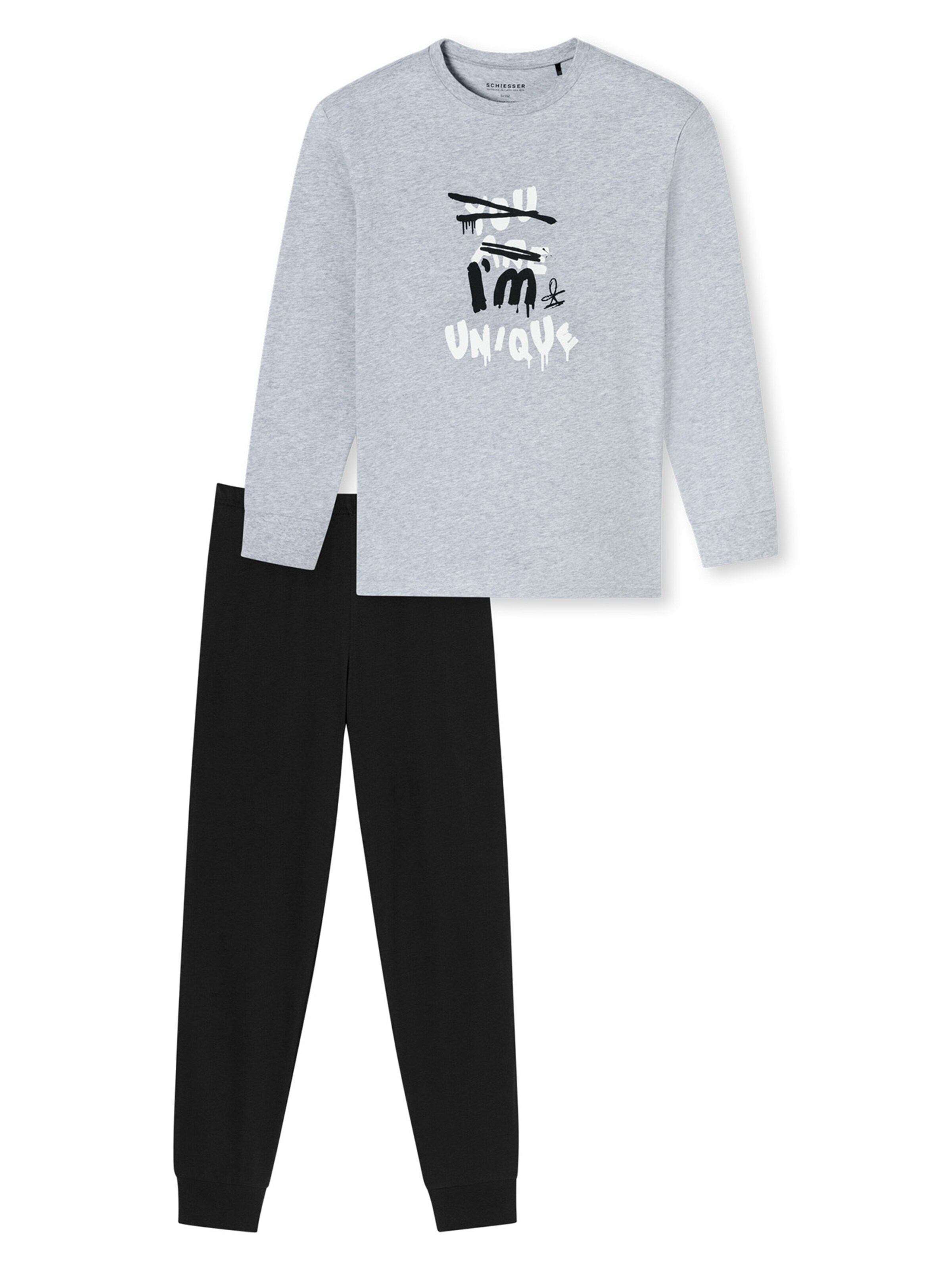 Pyjama ' Nightwear ' SCHIESSER en gris : devant