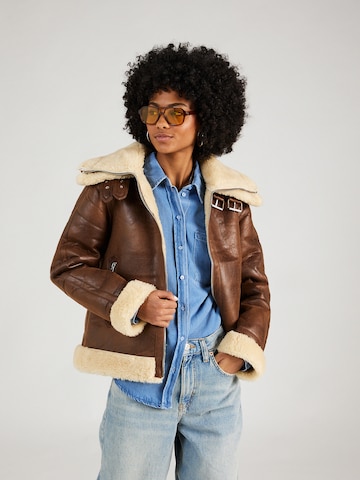 TOPSHOP Winter jacket in Brown: front
