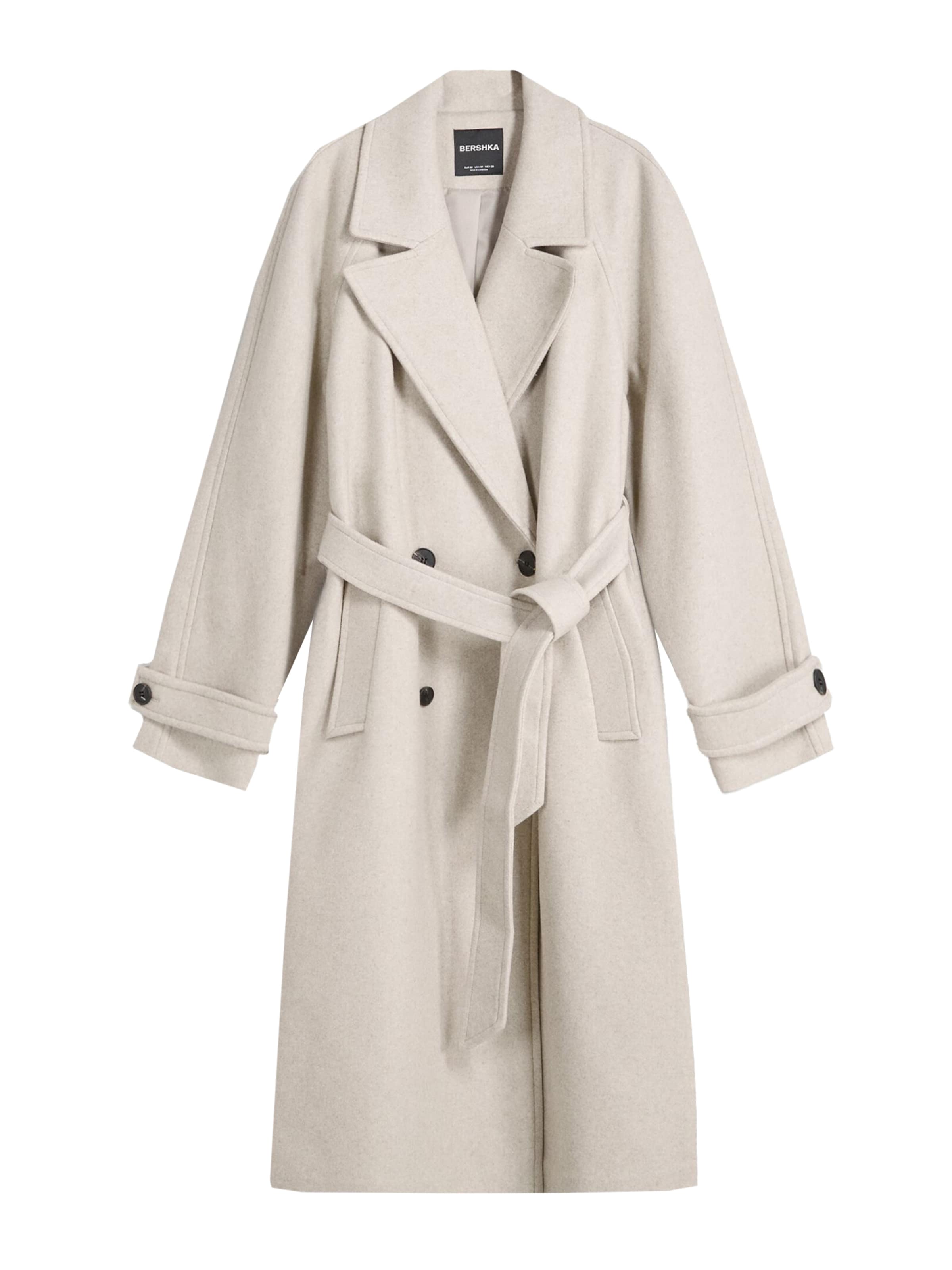 Bershka Between-seasons coat in Grey: front